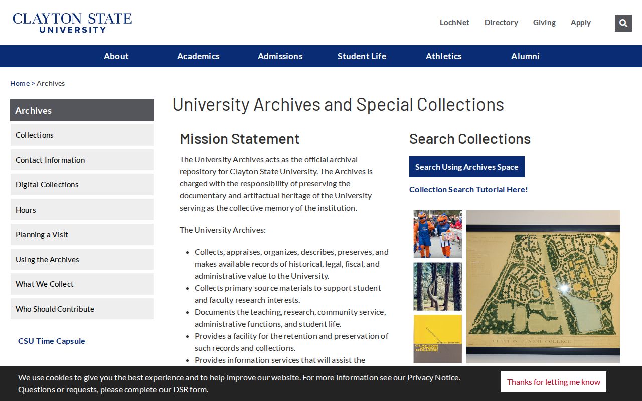 Clayton State University Archives and Special Collections page