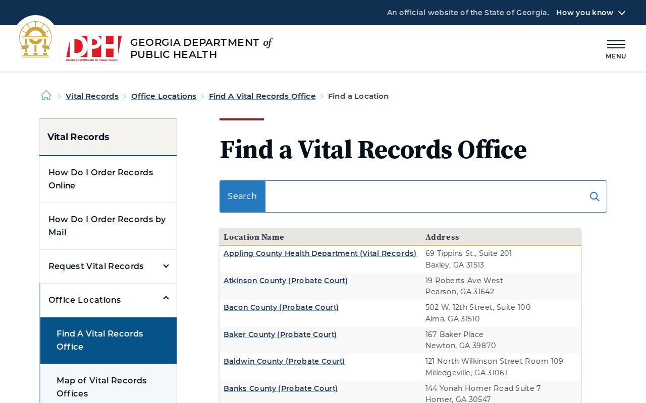 Clayton County city directory research using the Georgia vital records office locator