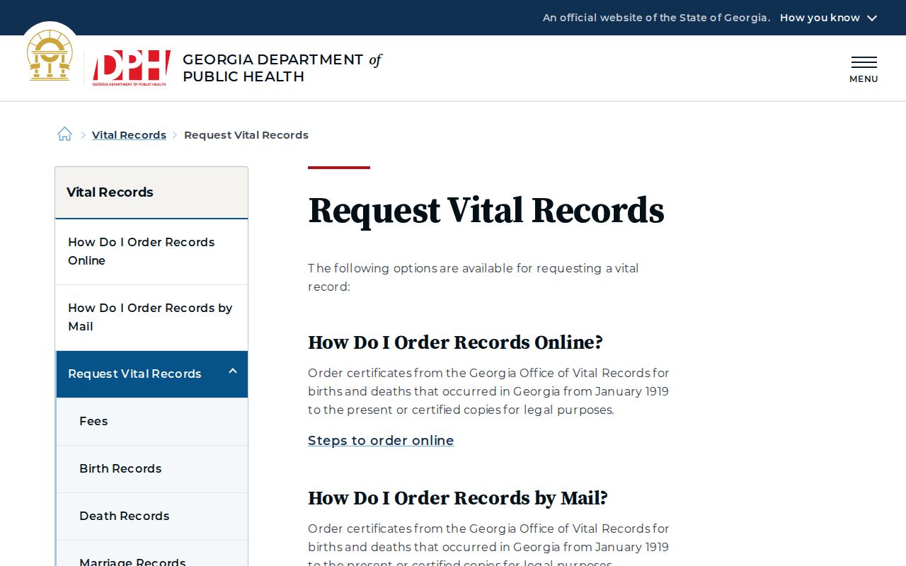 Clayton County residents directory vital records request options