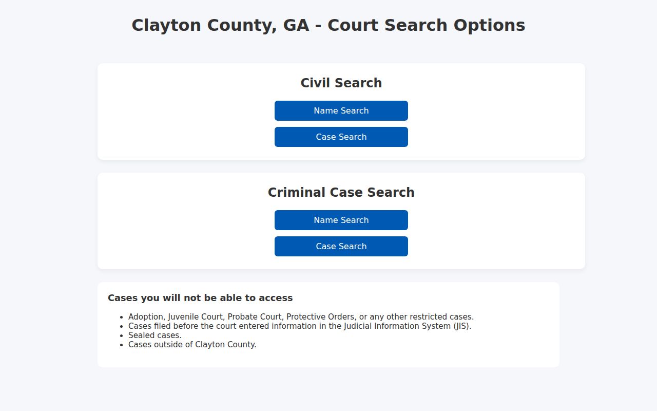 Clayton County residents directory court records search