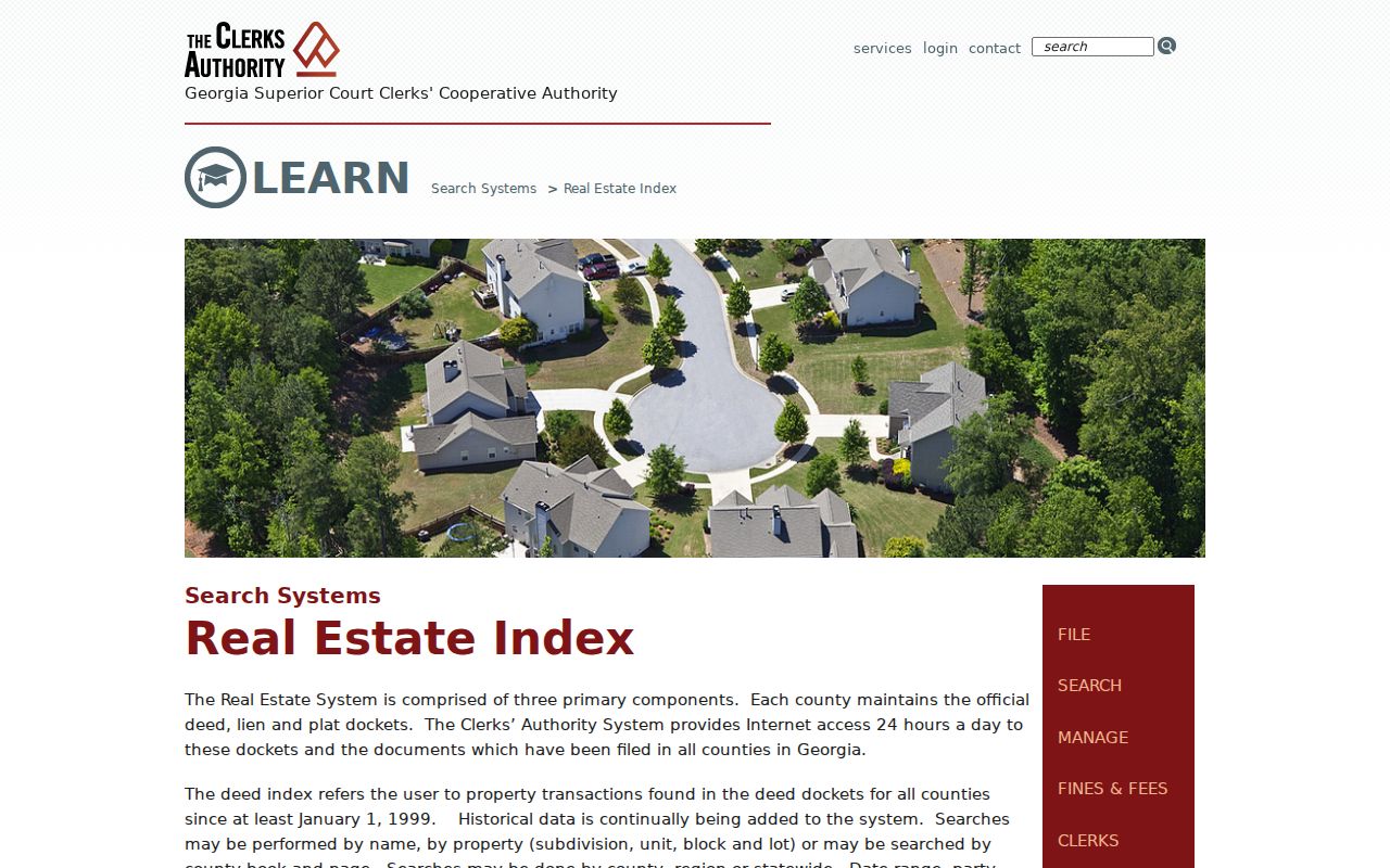 GSCCCA real estate index coverage explanation for Clayton County deed research